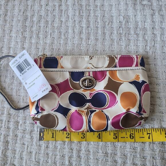 Coach Multicolor Satin Wristlet No.F49579 NWT - Picture 7 of 13